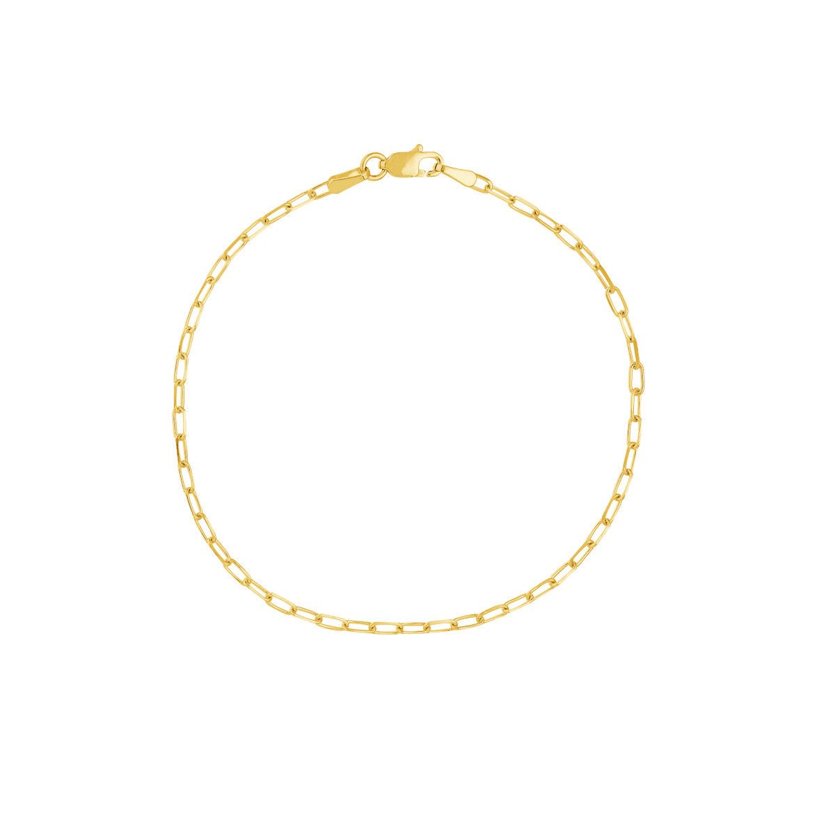 14K Gold 1.95mm D/C Paper Clip Chain with Lobster Lock Bracelet Birmingham Jewelry Bracelet Birmingham Jewelry 