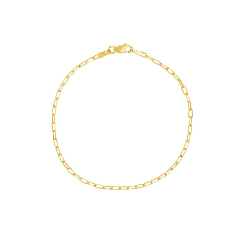 Birmingham Jewelry - 14K Gold 1.95mm D/C Paper Clip Chain with Lobster Lock - Birmingham Jewelry