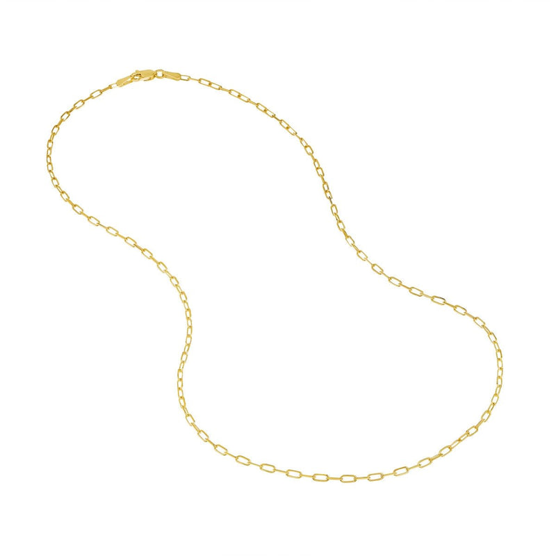 14K Gold 1.95mm D/C Paper Clip Chain with Lobster Lock Birmingham Jewelry Chain Birmingham Jewelry 