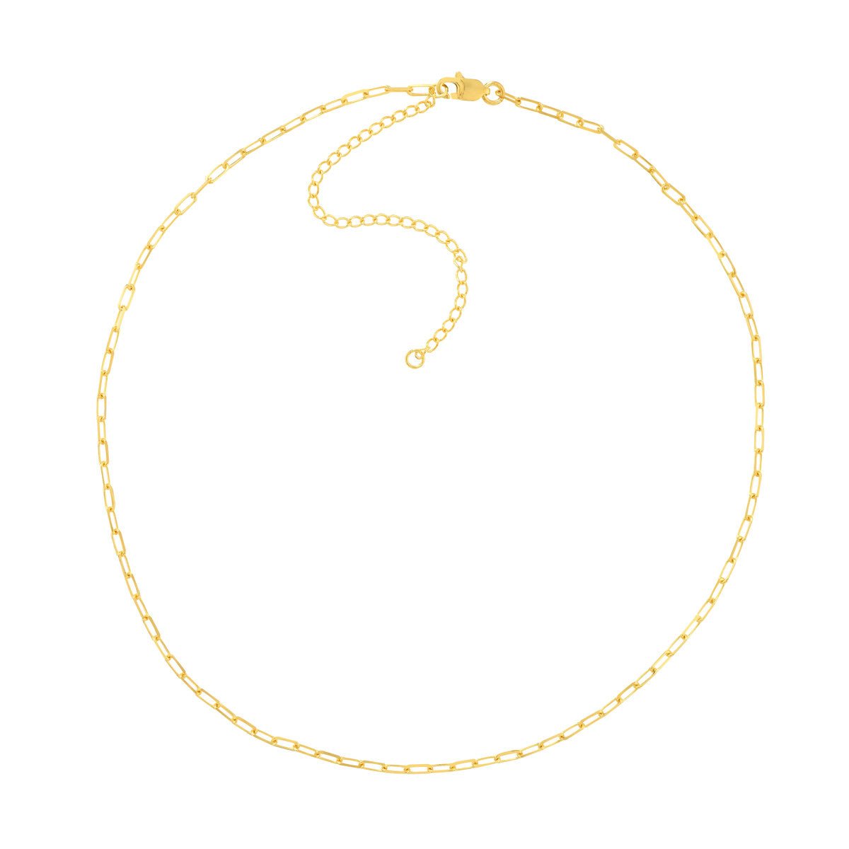 Birmingham Jewelry - 14K Gold 1.95mm Paperclip Choker Chain - Birmingham Jewelry