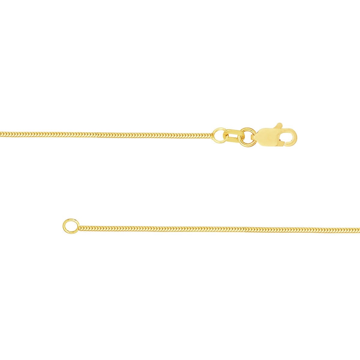 14K Gold 1mm Snake Chain with Lobster Lock Birmingham Jewelry Chain Birmingham Jewelry 