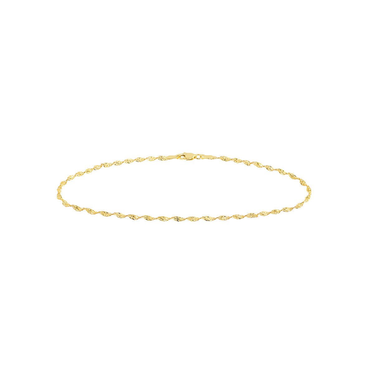 Birmingham Jewelry - 14K Gold 2.1mm Dorica Chain with Lobster Lock Anklet - Birmingham Jewelry