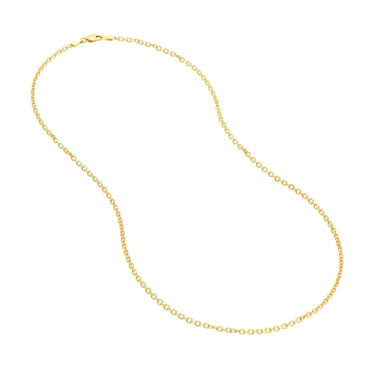 Birmingham Jewelry - 14K Gold 2.3mm D/C Cable Chain with Lobster - Birmingham Jewelry