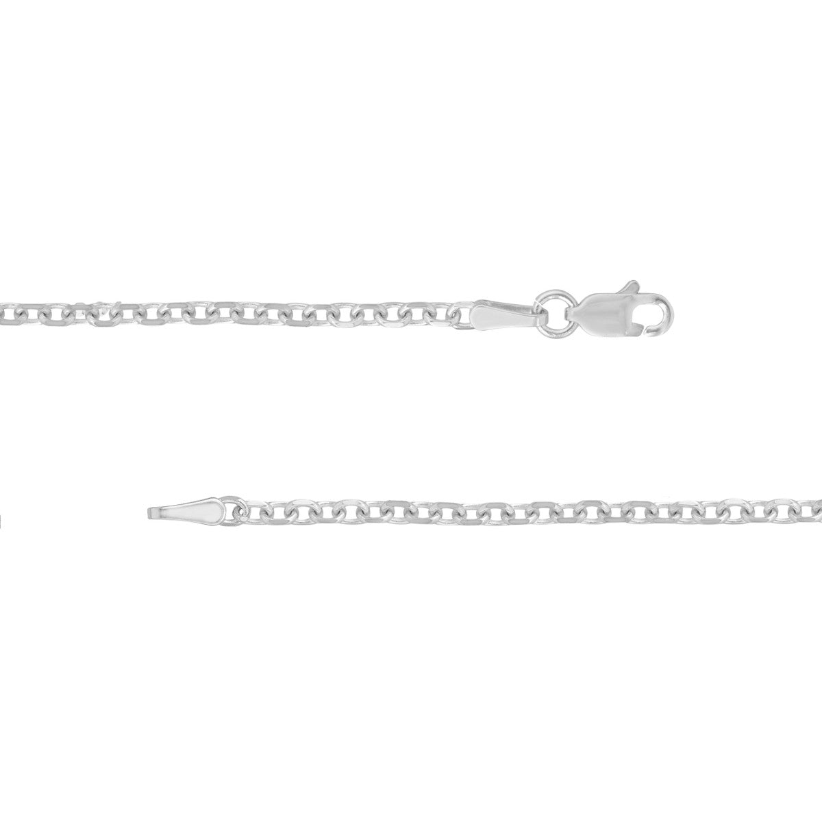 Birmingham Jewelry - 14K Gold 2.3mm D/C Cable Chain with Lobster - Birmingham Jewelry