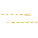 14K Gold 2.70mm D/C Open Curb with Lobster Lock Birmingham Jewelry Chain Birmingham Jewelry 