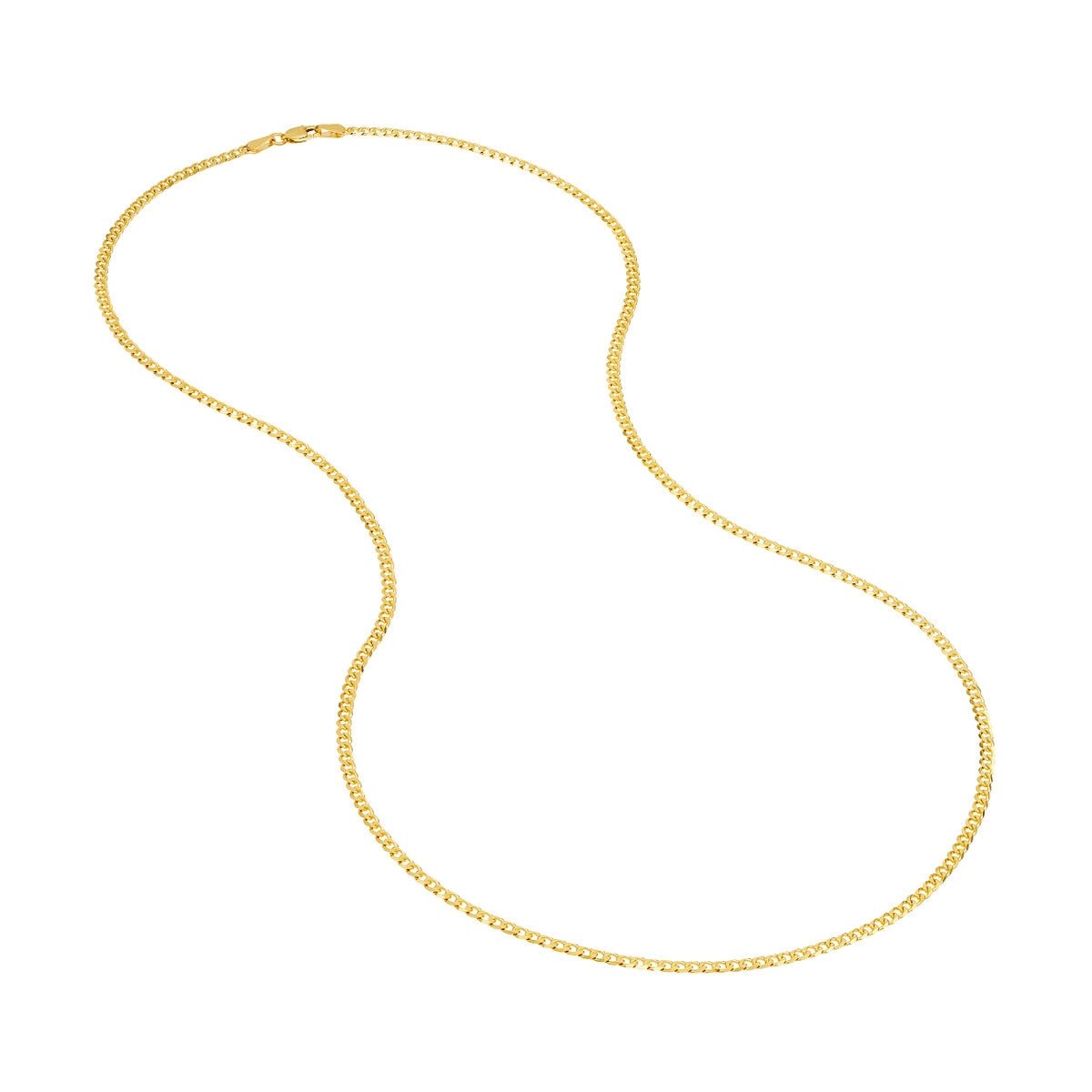 14K Gold 2.70mm D/C Open Curb with Lobster Lock Birmingham Jewelry Chain Birmingham Jewelry 