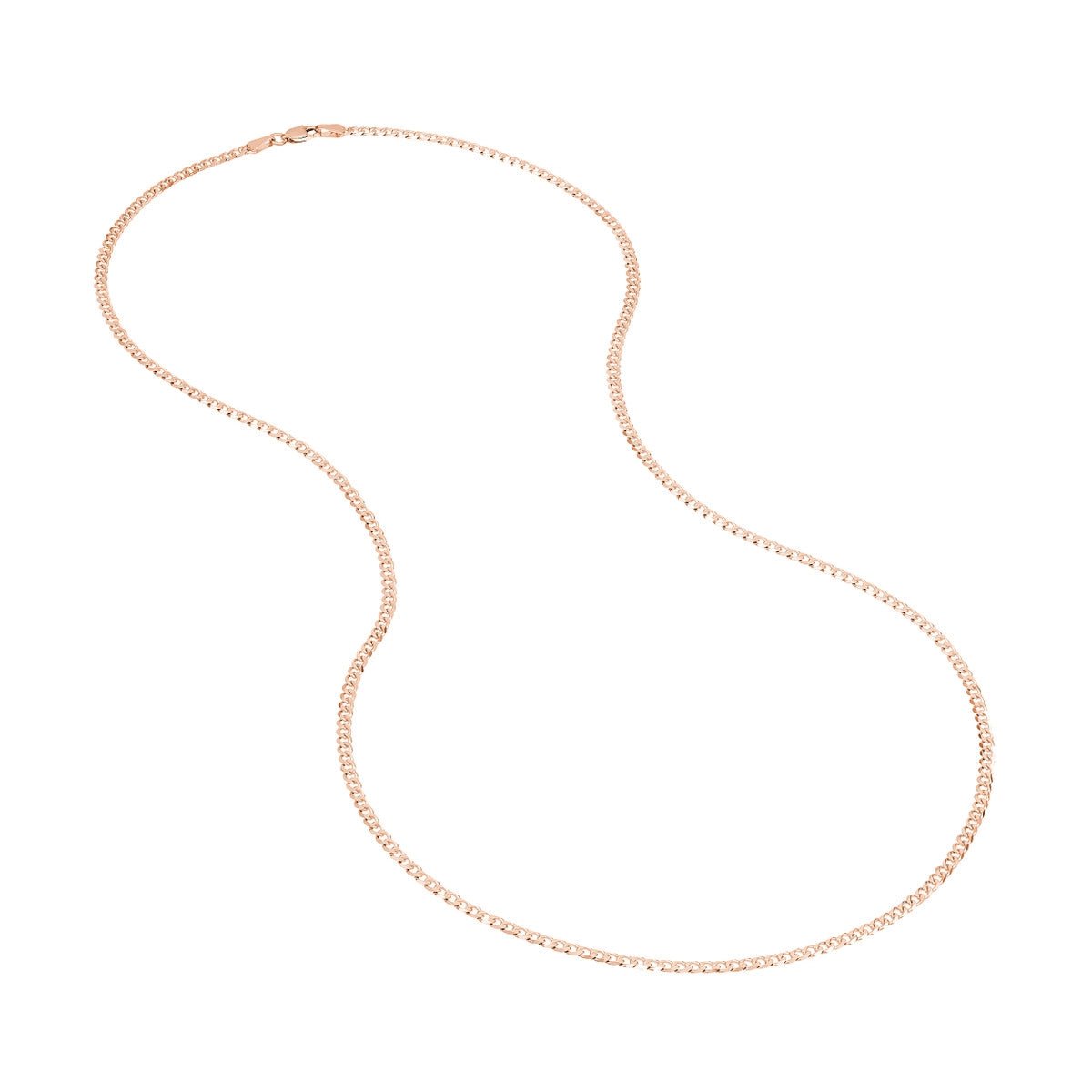 14K Gold 2.70mm D/C Open Curb with Lobster Lock Birmingham Jewelry Chain Birmingham Jewelry 