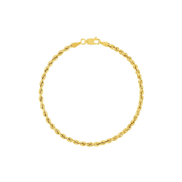 Birmingham Jewelry - 14K Gold 2.9mm Light Rope Chain with Lobster Lock - Birmingham Jewelry