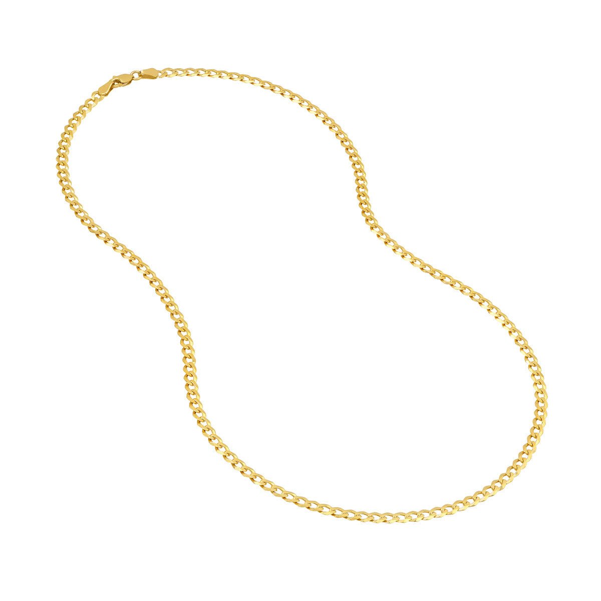 Birmingham Jewelry - 14K Gold 3.7mm Curb Chain with Lobster Lock - Birmingham Jewelry