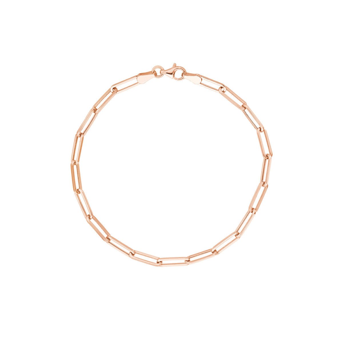 Birmingham Jewelry - 14K Gold 3.80mm Hollow Paper Clip Chain with Pear Lock - Birmingham Jewelry