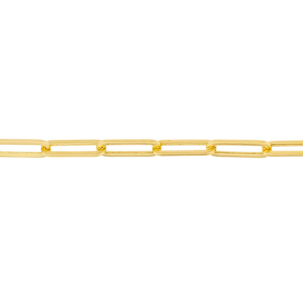 Birmingham Jewelry - 14K Gold 3.80mm Hollow Paper Clip Chain with Pear Lock - Birmingham Jewelry