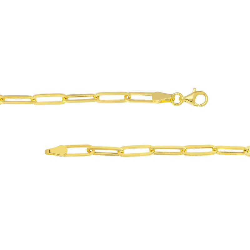 Birmingham Jewelry - 14K Gold 3.80mm Hollow Paper Clip Chain with Pear Lock - Birmingham Jewelry