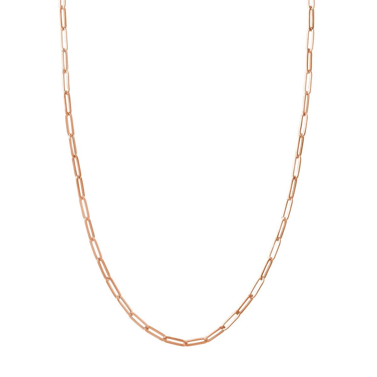 14K Gold 3.80mm Hollow Paper Clip Chain with Pear Lock Birmingham Jewelry Gold Chain Birmingham Jewelry 