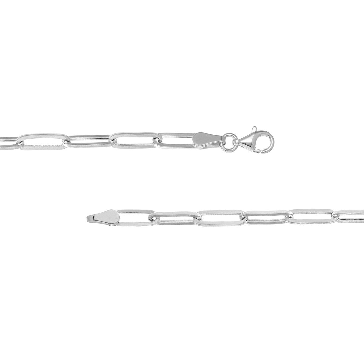 14K Gold 3.80mm Hollow Paper Clip Chain with Pear Lock Birmingham Jewelry Gold Chain Birmingham Jewelry 