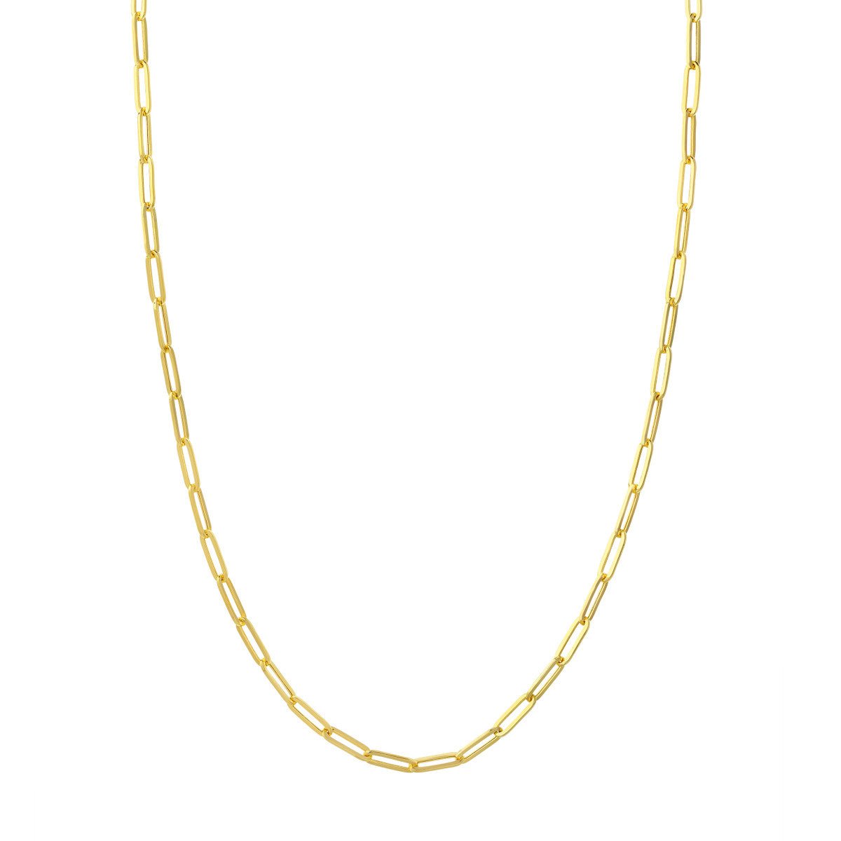 14K Gold 3.80mm Hollow Paper Clip Chain with Pear Lock Birmingham Jewelry Gold Chain Birmingham Jewelry 