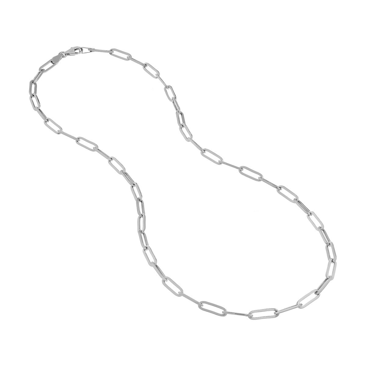 14K Gold 3.80mm Hollow Paper Clip Chain with Pear Lock Birmingham Jewelry Gold Chain Birmingham Jewelry 