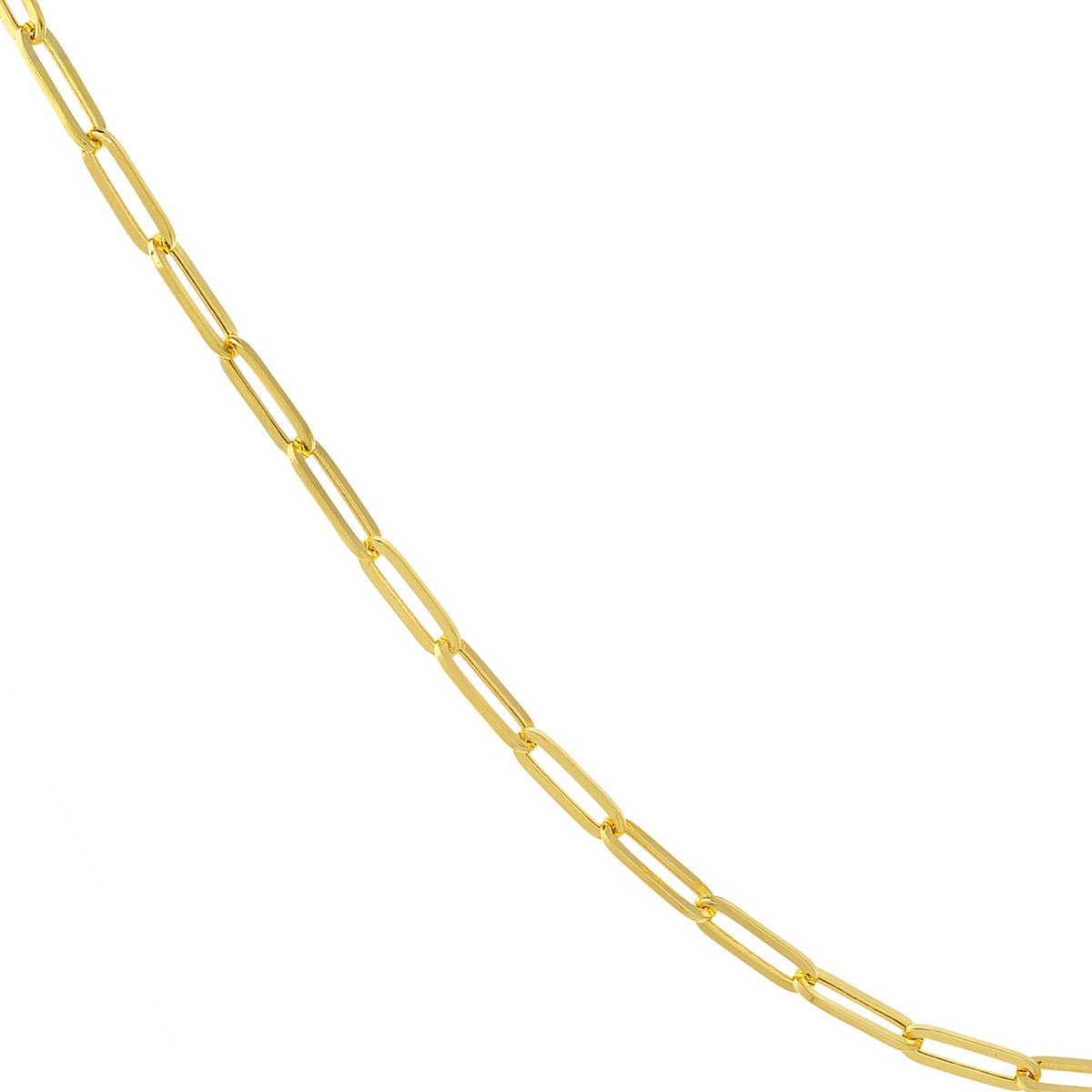 14K Gold 3.80mm Hollow Paper Clip Chain with Pear Lock Birmingham Jewelry Gold Chain Birmingham Jewelry 