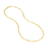 14K Gold 3.80mm Hollow Paper Clip Chain with Pear Lock Birmingham Jewelry Chain Birmingham Jewelry 