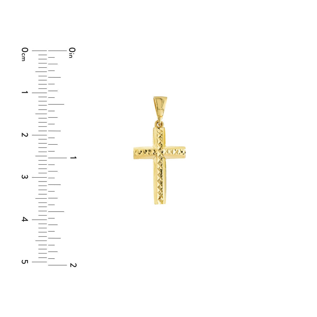 Birmingham Jewelry - 14K Gold 3D Diamond Cut Top Cross Pendant - Birmingham Jewelry