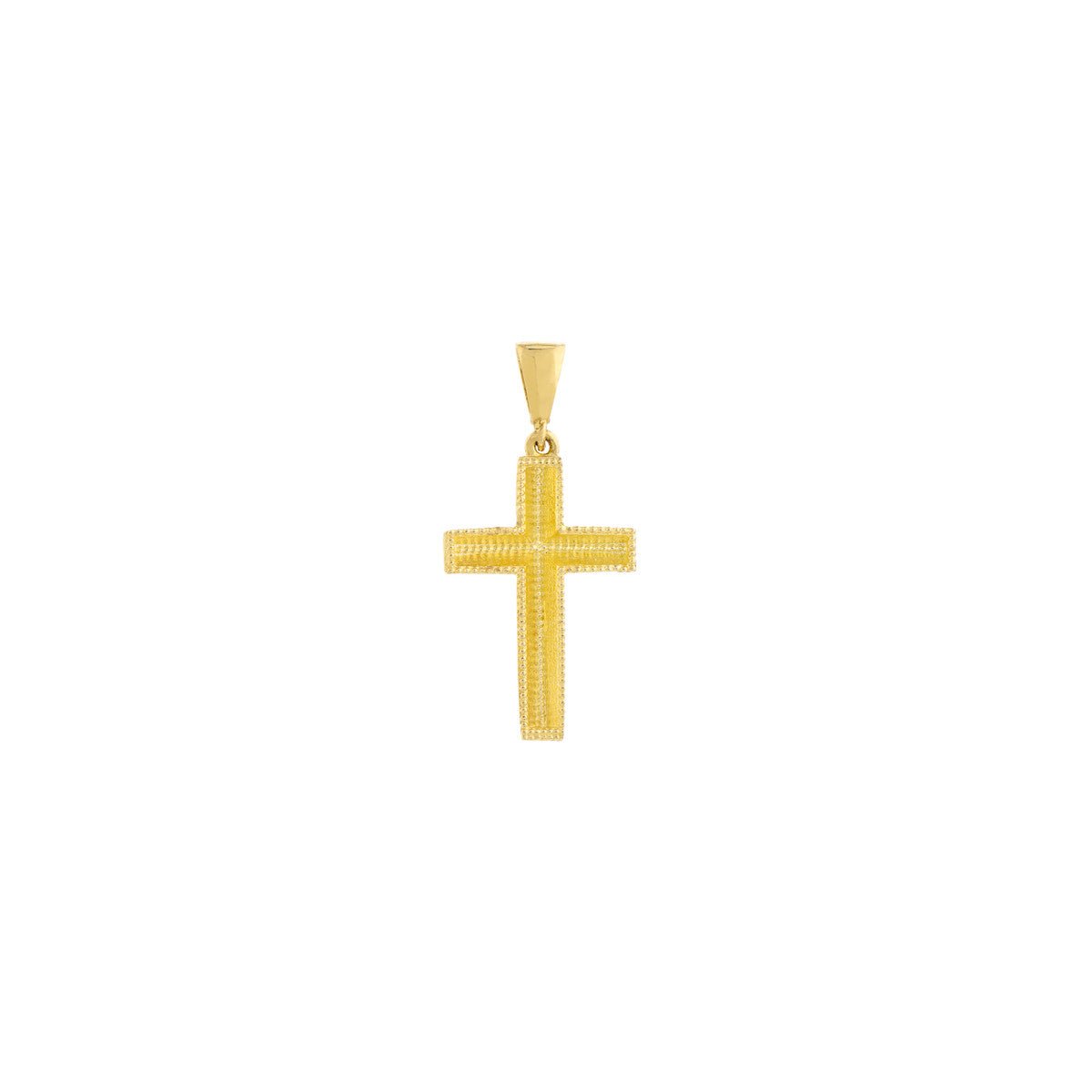 Birmingham Jewelry - 14K Gold 3D Diamond Cut Top Cross Pendant - Birmingham Jewelry