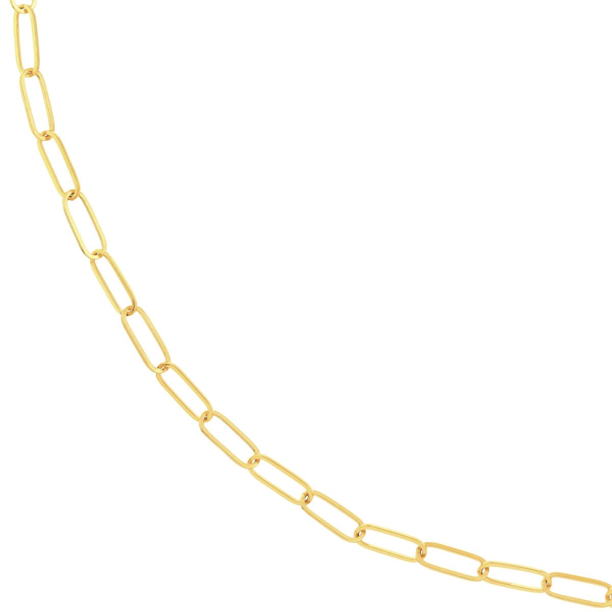 14K Gold 3mm Paper Clip Chain with Lobster Lock Birmingham Jewelry Chain Birmingham Jewelry 