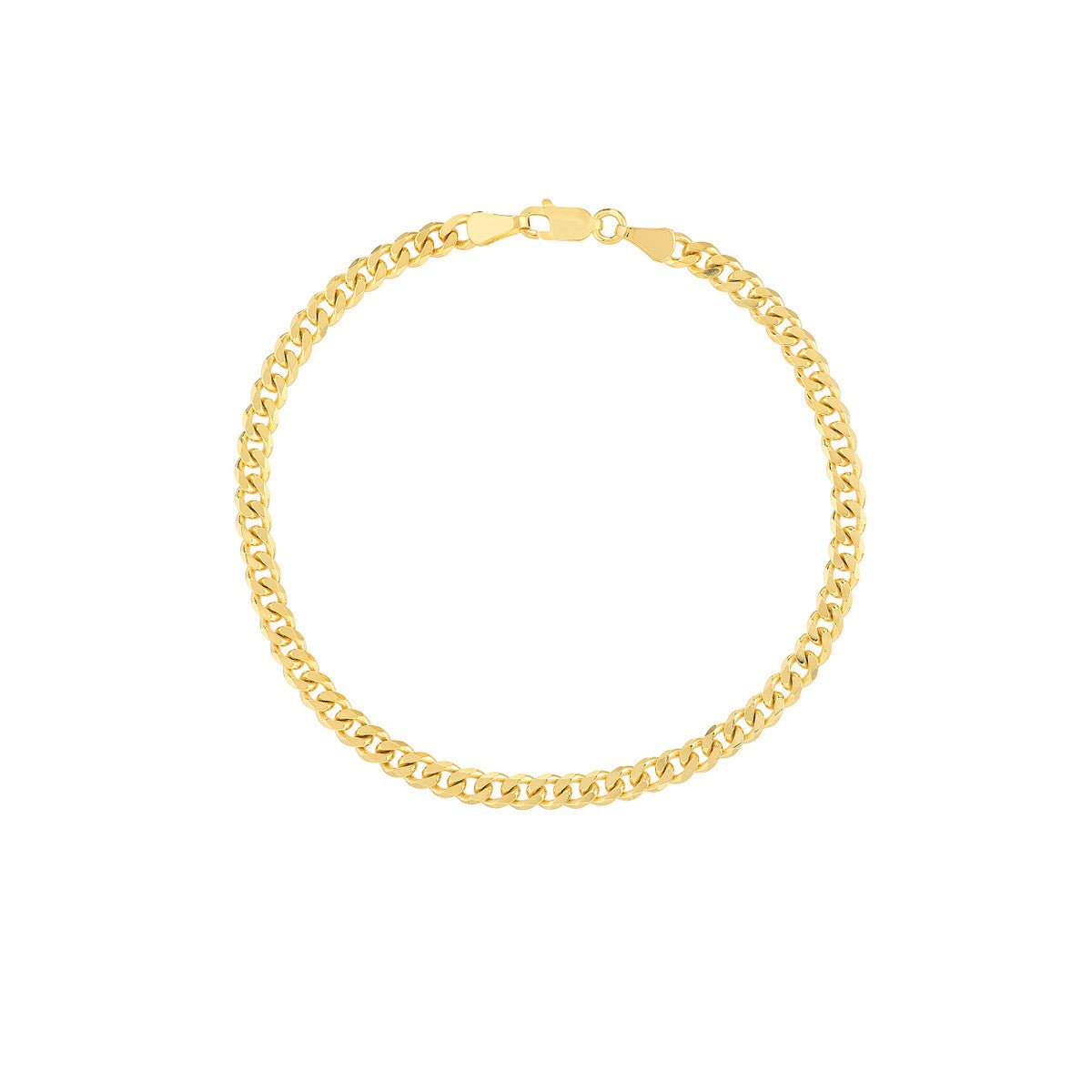 Birmingham Jewelry - 14K Gold 4.20mm D/C Curb Chain Bracelet - Birmingham Jewelry