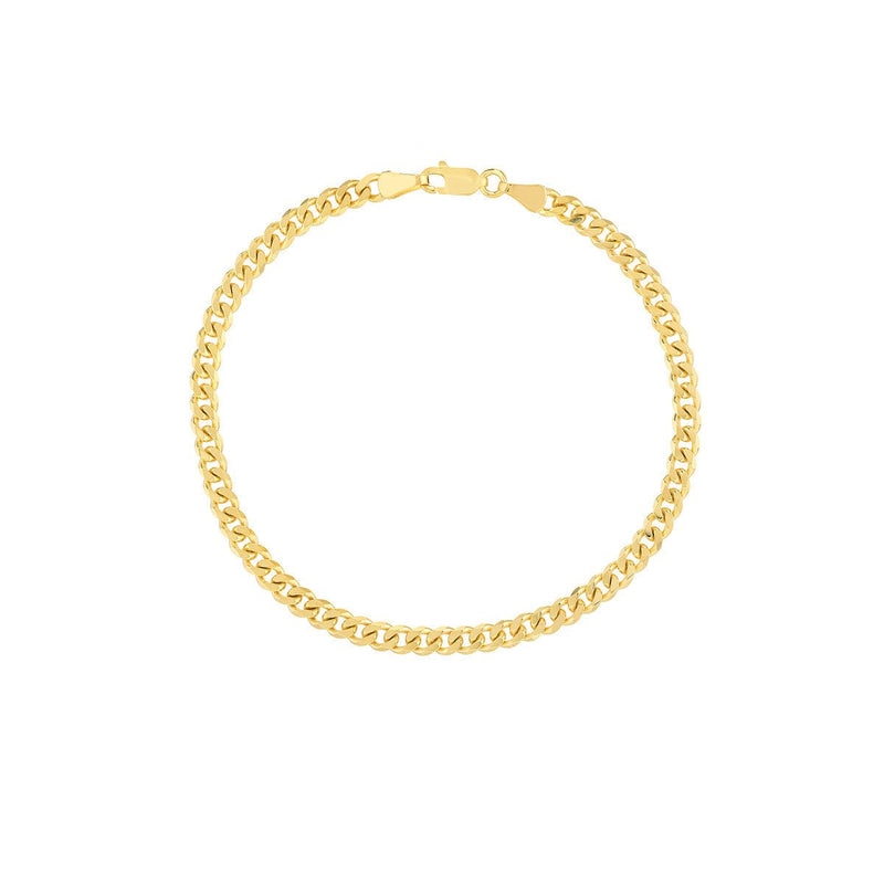 Birmingham Jewelry - 14K Gold 4.20mm D/C Curb Chain Bracelet - Birmingham Jewelry