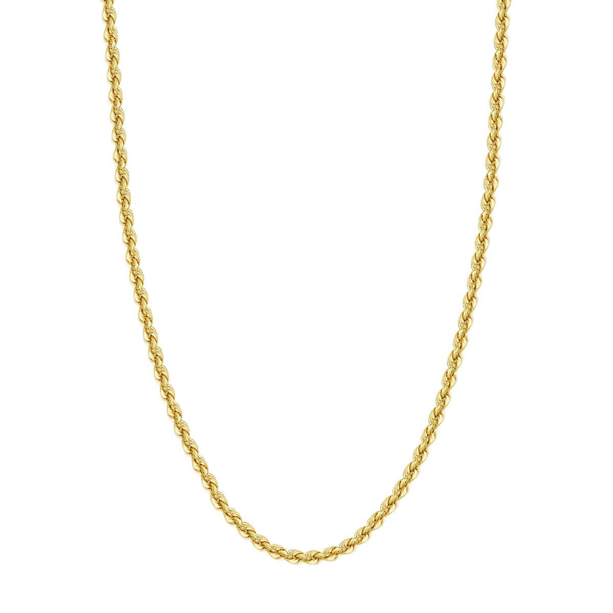 Birmingham Jewelry - 14K Gold 5.10mm Light Rope Chain with Lobster Lock - Birmingham Jewelry