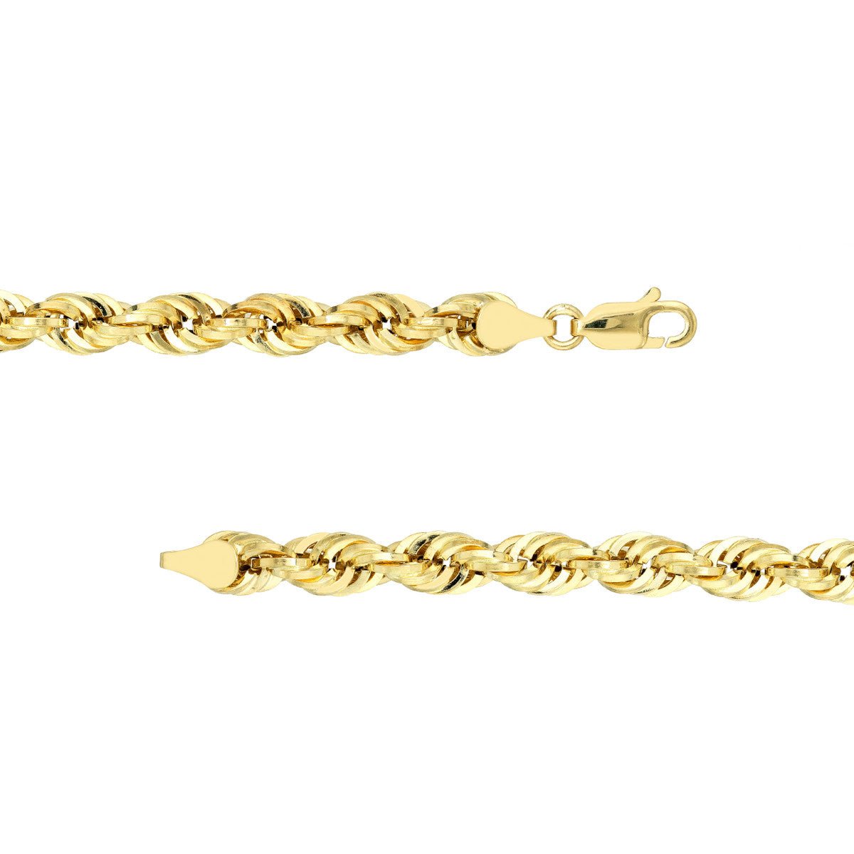 Birmingham Jewelry - 14K Gold 5.10mm Light Rope Chain with Lobster Lock - Birmingham Jewelry