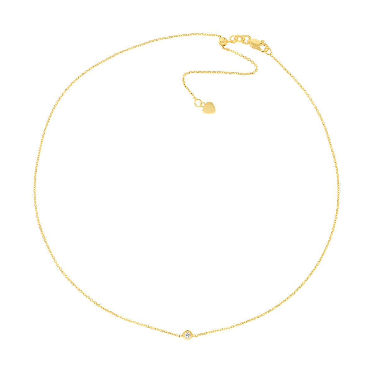 Birmingham Jewelry - 14K Gold Bezel Set Diamond Adjustable Choker - Birmingham Jewelry