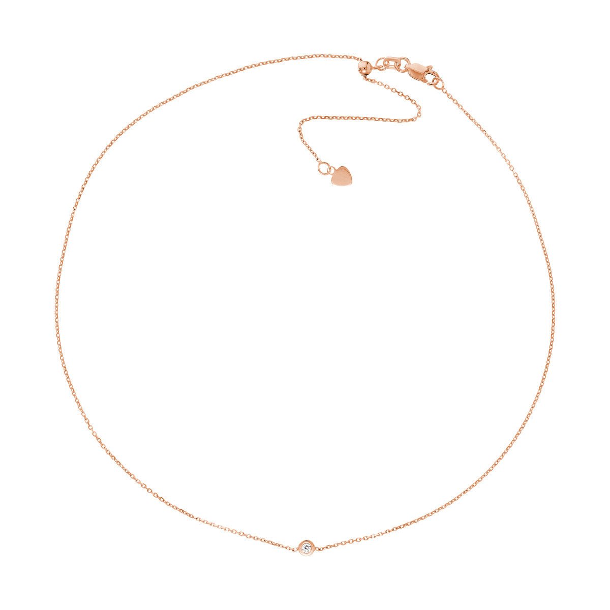 Birmingham Jewelry - 14K Gold Bezel Set Diamond Adjustable Choker - Birmingham Jewelry