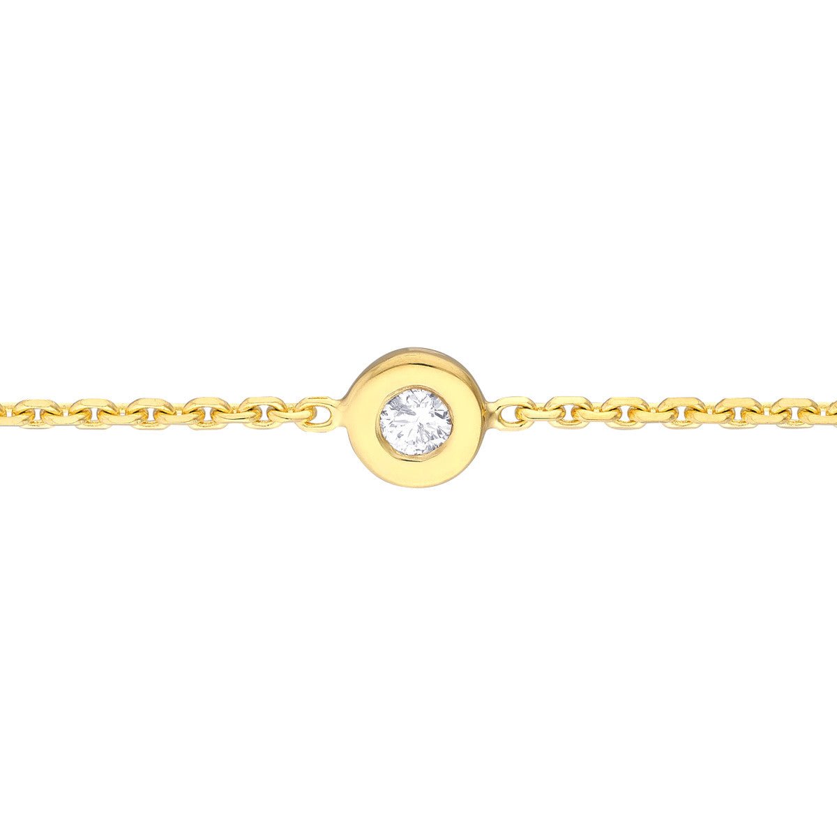 Birmingham Jewelry - 14K Gold Bezel Set Diamond Adjustable Choker - Birmingham Jewelry