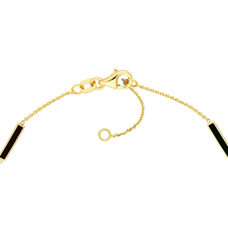 Birmingham Jewelry - 14K Gold Black Enamel Alternating Bar Bracelet - Birmingham Jewelry