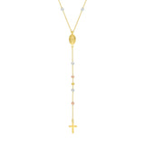 Birmingham Jewelry - 14K Gold Children's Virgin Mary with Cross Beaded Y-Necklace - Birmingham Jewelry