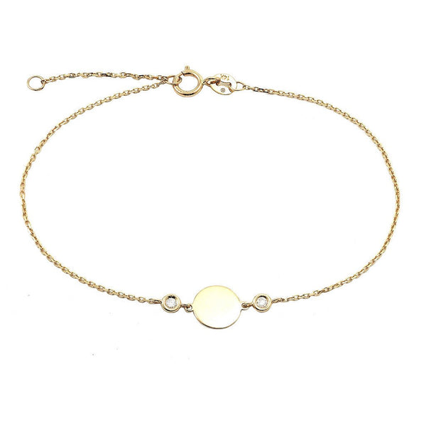 14K Gold Circle Bracelet With Diamonds Birmingham Jewelry Bracelet Birmingham Jewelry 