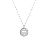 Birmingham Jewelry - 14K Gold Cross Cutout Beaded Medallion Necklace - Birmingham Jewelry