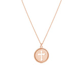 Birmingham Jewelry - 14K Gold Cross Cutout Beaded Medallion Necklace - Birmingham Jewelry