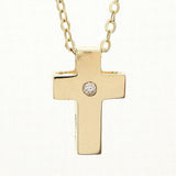 14K Yellow Gold Cross With Diamond Birmingham Jewelry Necklace Birmingham Jewelry 