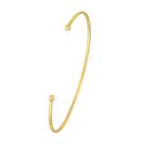 Birmingham Jewelry - 14K Gold Cuff Bangle with Beaded Ends - Birmingham Jewelry