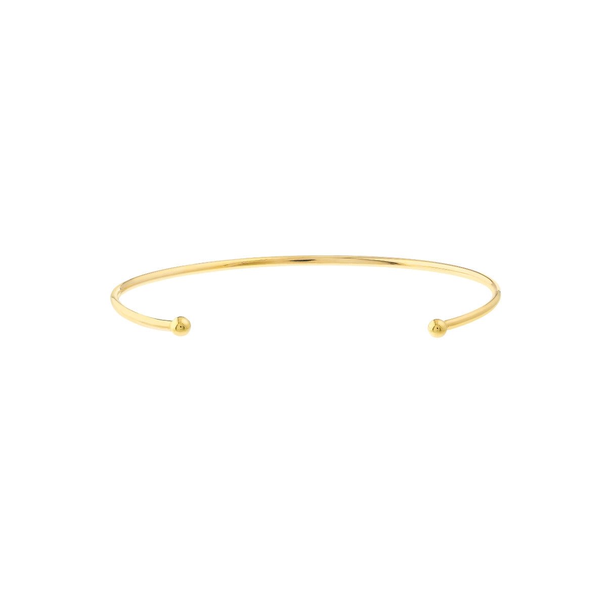 Birmingham Jewelry - 14K Gold Cuff Bangle with Beaded Ends - Birmingham Jewelry