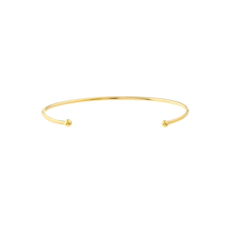 Birmingham Jewelry - 14K Gold Cuff Bangle with Beaded Ends - Birmingham Jewelry