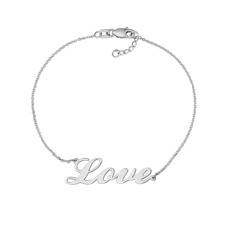 Birmingham Jewelry - 14K Gold Cursive Love Adjustable Bracelet - Birmingham Jewelry