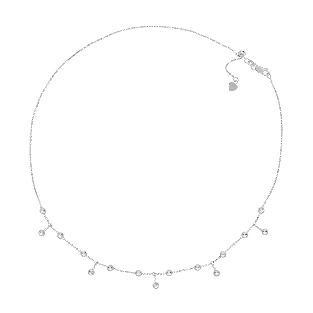 Birmingham Jewelry - 14K Gold CZ Bezel Station and Drop Adjustable Choker - Birmingham Jewelry