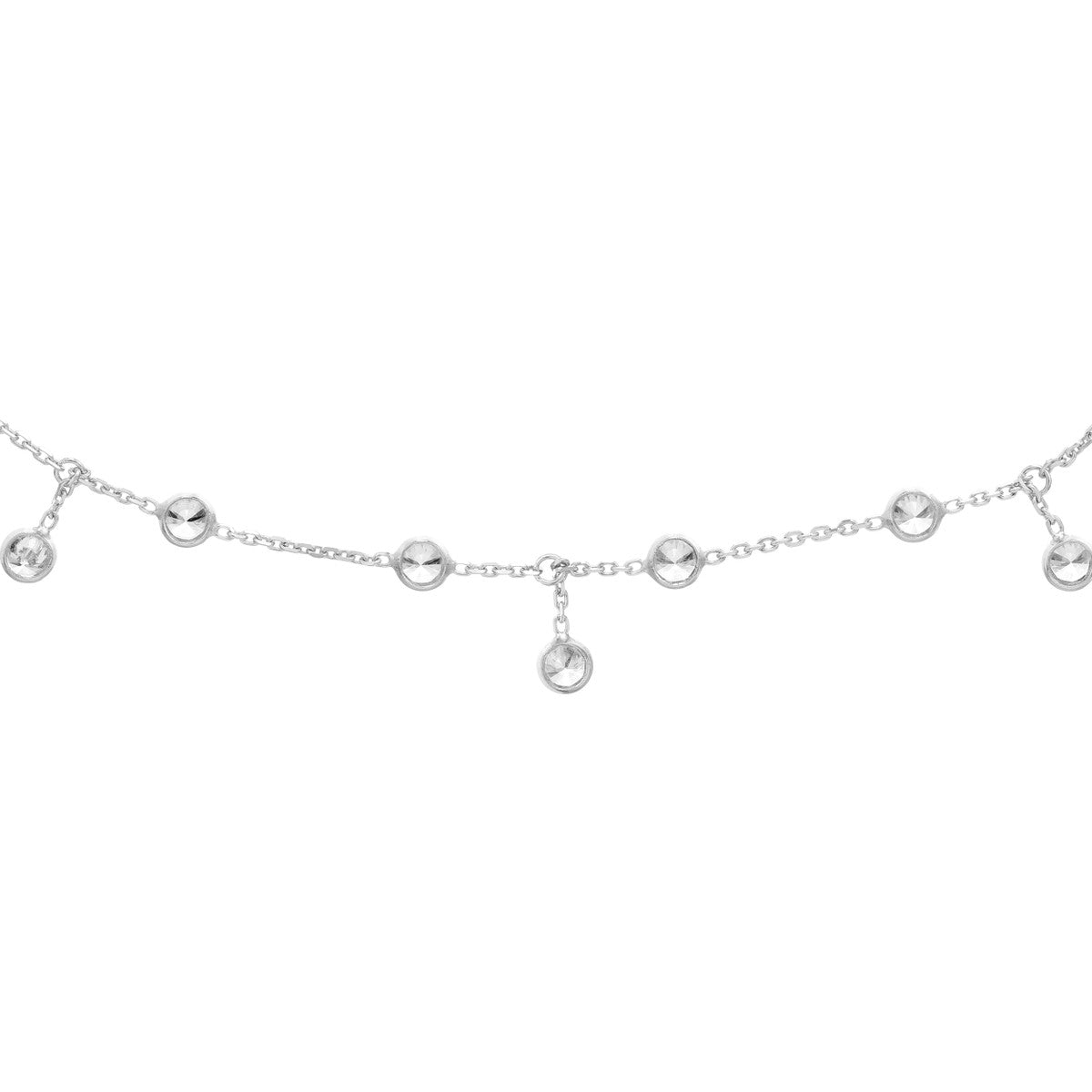 Birmingham Jewelry - 14K Gold CZ Bezel Station and Drop Adjustable Choker - Birmingham Jewelry