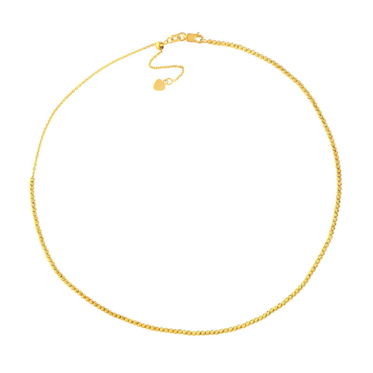 Birmingham Jewelry - 14K Gold Diamond-Cut Bead Adjustable Choker - Birmingham Jewelry