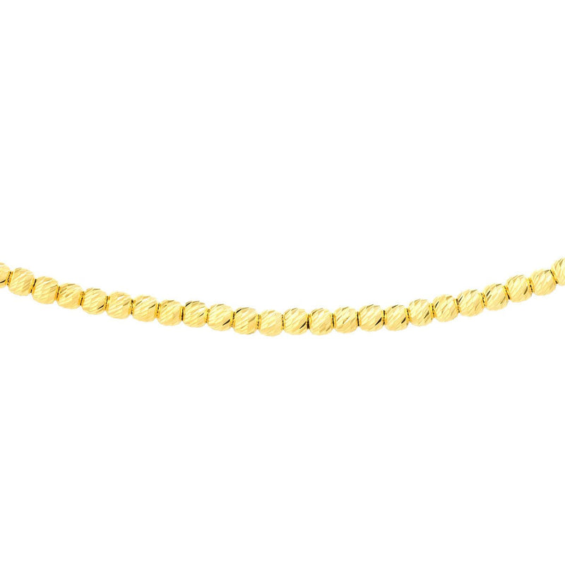 Birmingham Jewelry - 14K Gold Diamond-Cut Bead Adjustable Choker - Birmingham Jewelry