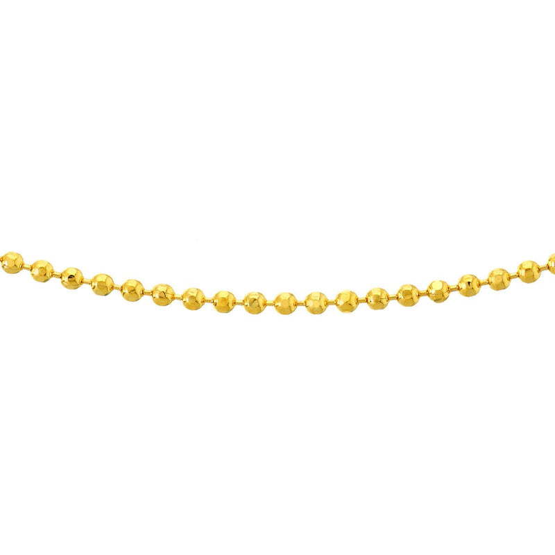 Birmingham Jewelry - 14K Gold Diamond-Cut Bead Choker Chain - Birmingham Jewelry