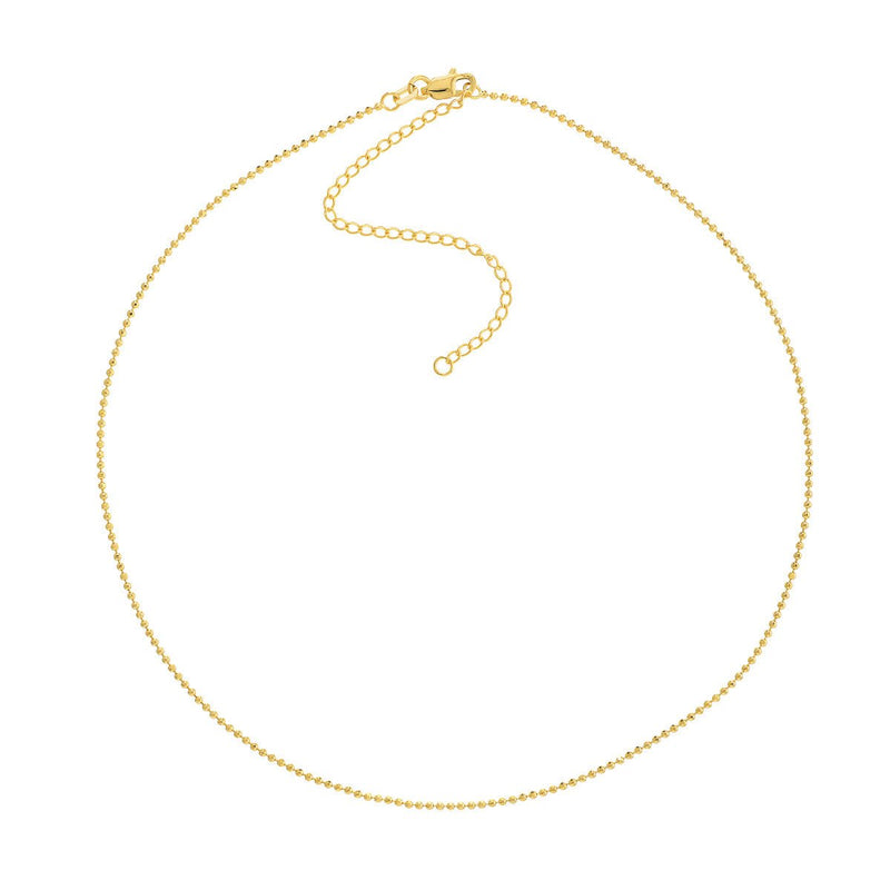 Birmingham Jewelry - 14K Gold Diamond-Cut Bead Choker Chain - Birmingham Jewelry