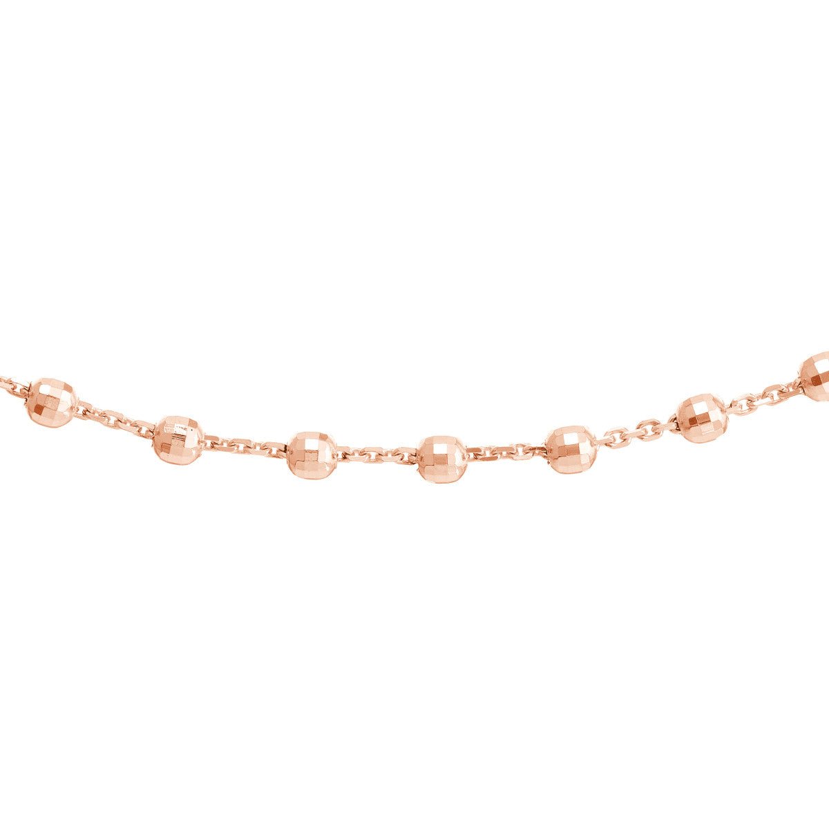 Birmingham Jewelry - 14K Gold Diamond-Cut Bead Station Choker Chain - Birmingham Jewelry