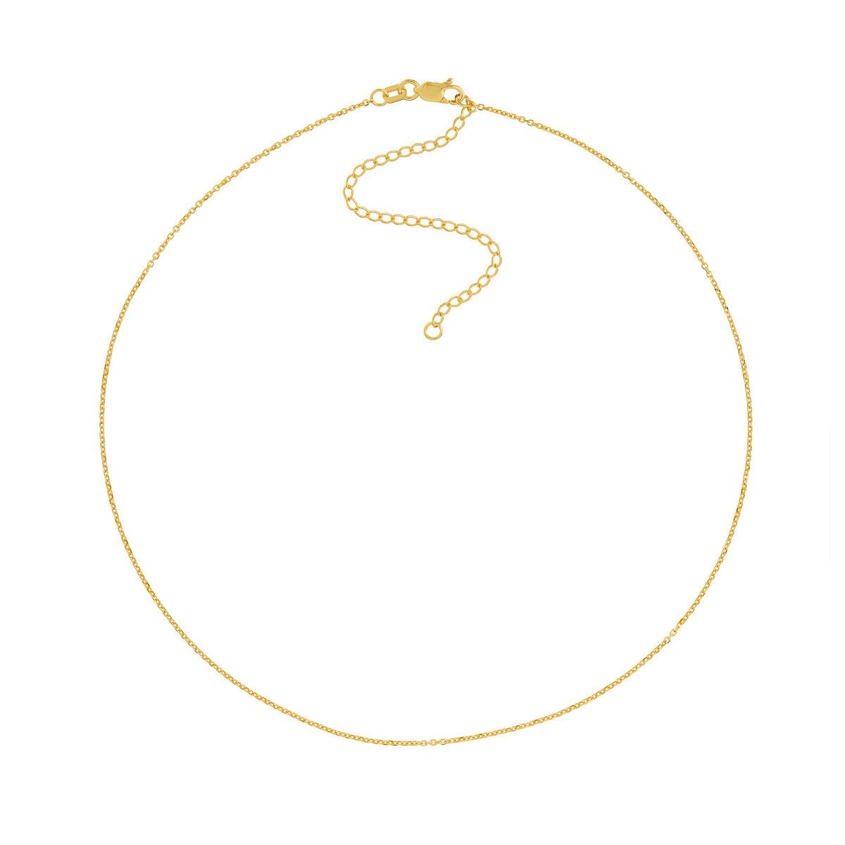 Birmingham Jewelry - 14K Gold Diamond-Cut Cable Choker Chain - Birmingham Jewelry